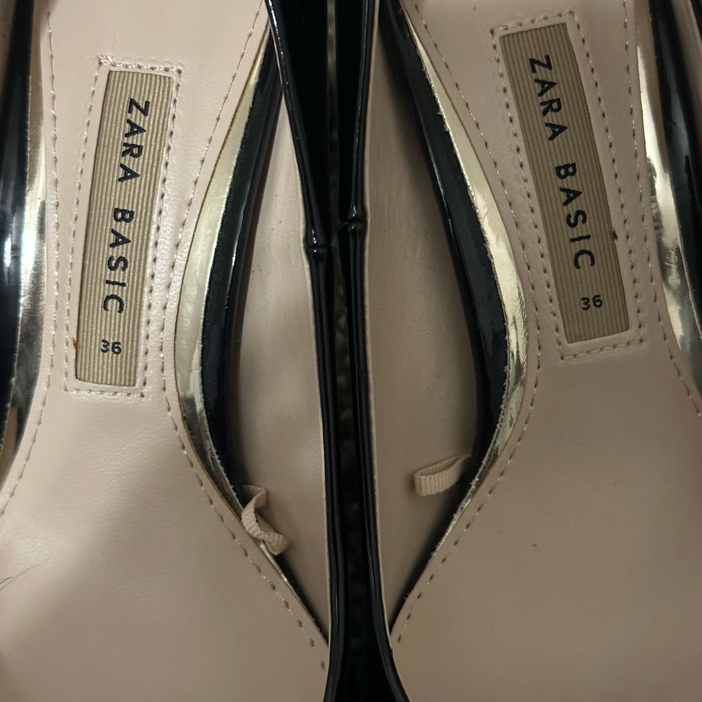 Zara Basic Collection Black Patent Pointed Toe He… - image 5